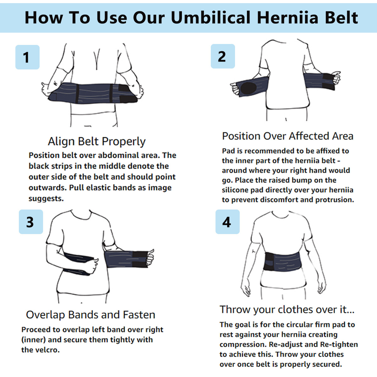 Navel Hernia Waist Belt for Men & Women Abdominal Low Back Brace Support Binder