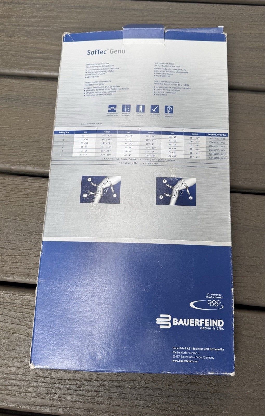 NICE! Bauerfeind SofTec GENU ROM Knee Brace (4 LEFT) ACL MCL Orthosis | 4-Point