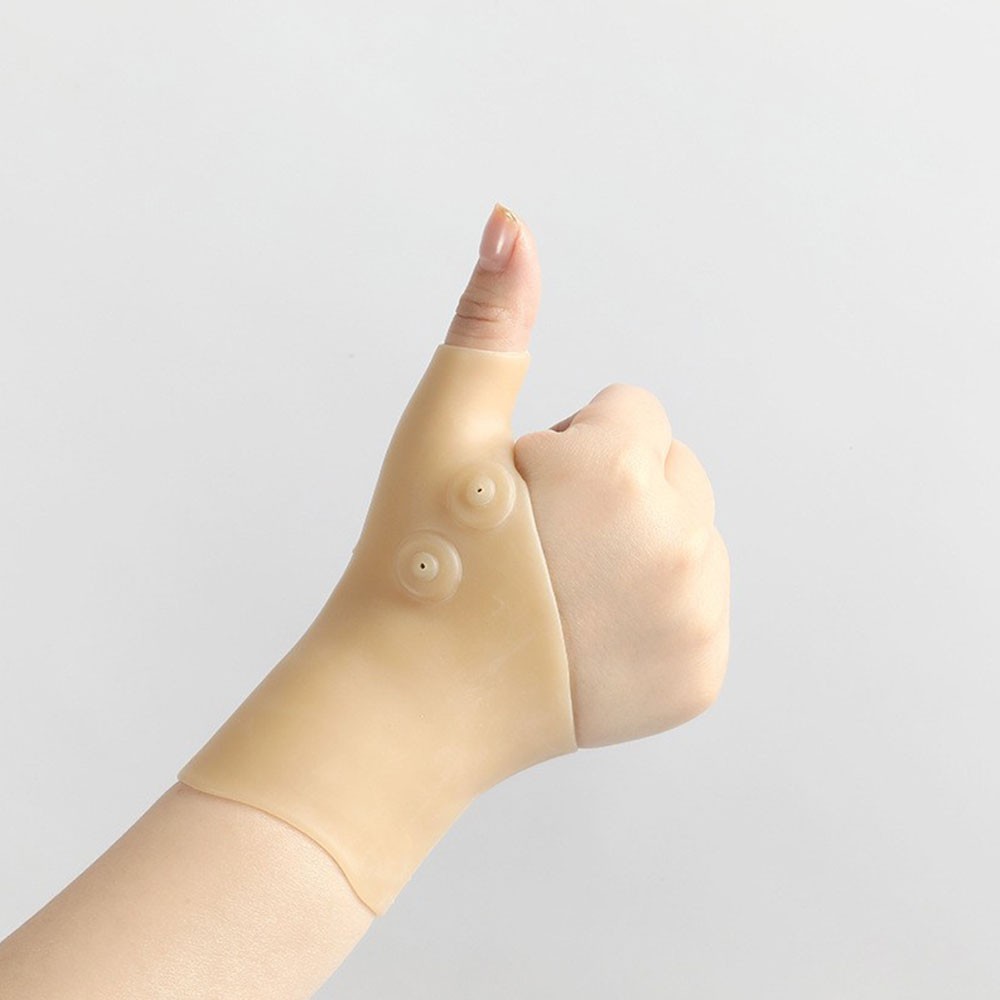 2PC Magnetic Therapy Wrist Thumb Support Silicone Gel Arthritis Corrector Gloves