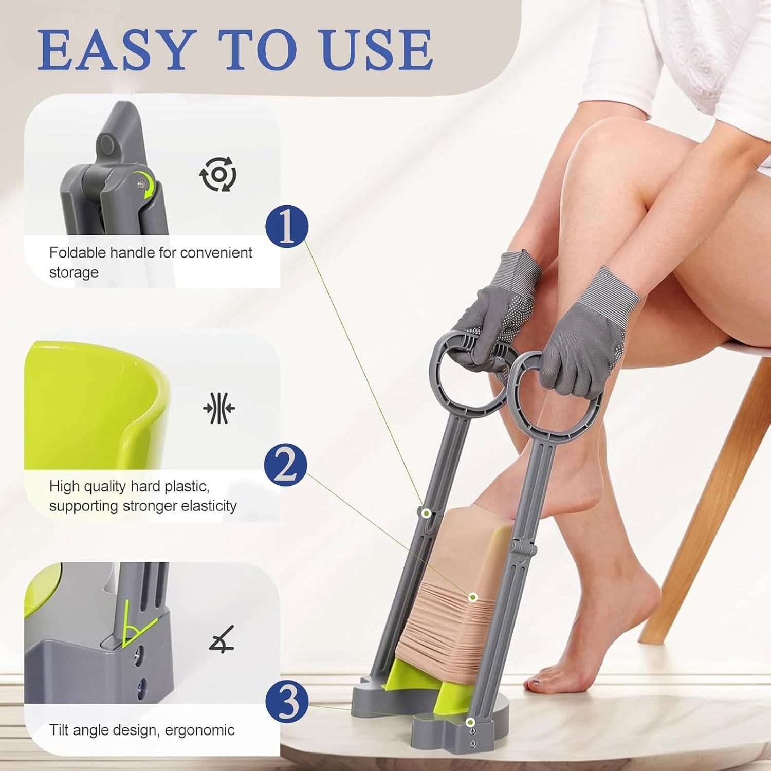 Compression Sock Aid Device | Easy On Donning | Leg Circ 16″
