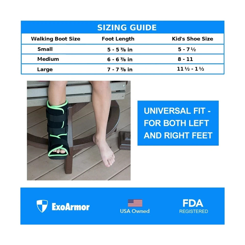 ExoArmor LARGE Pediatric Walking Boot – Lightweight Medical Boot for Children