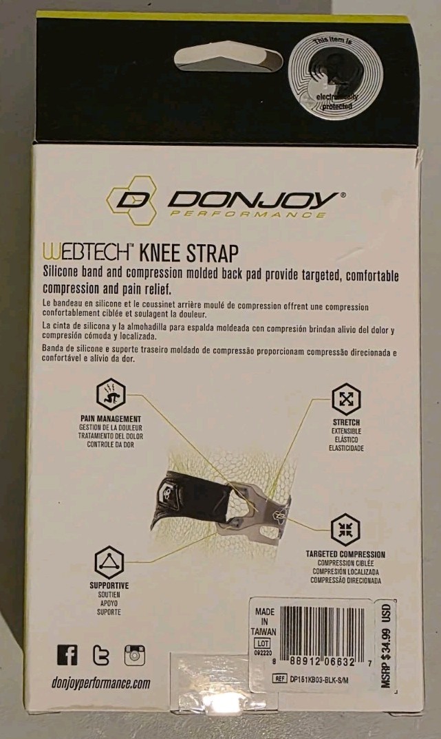 DONJOY Performance WEBTECH Patella Tendonitis Knee Support Strap S/M