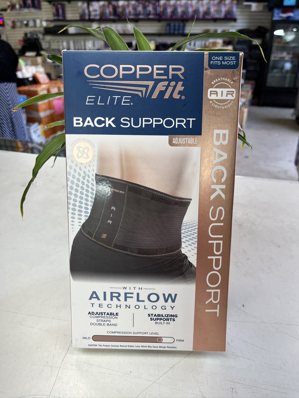Copper Fit Elite Air Back Support Brace with Airflow Technology open boxs