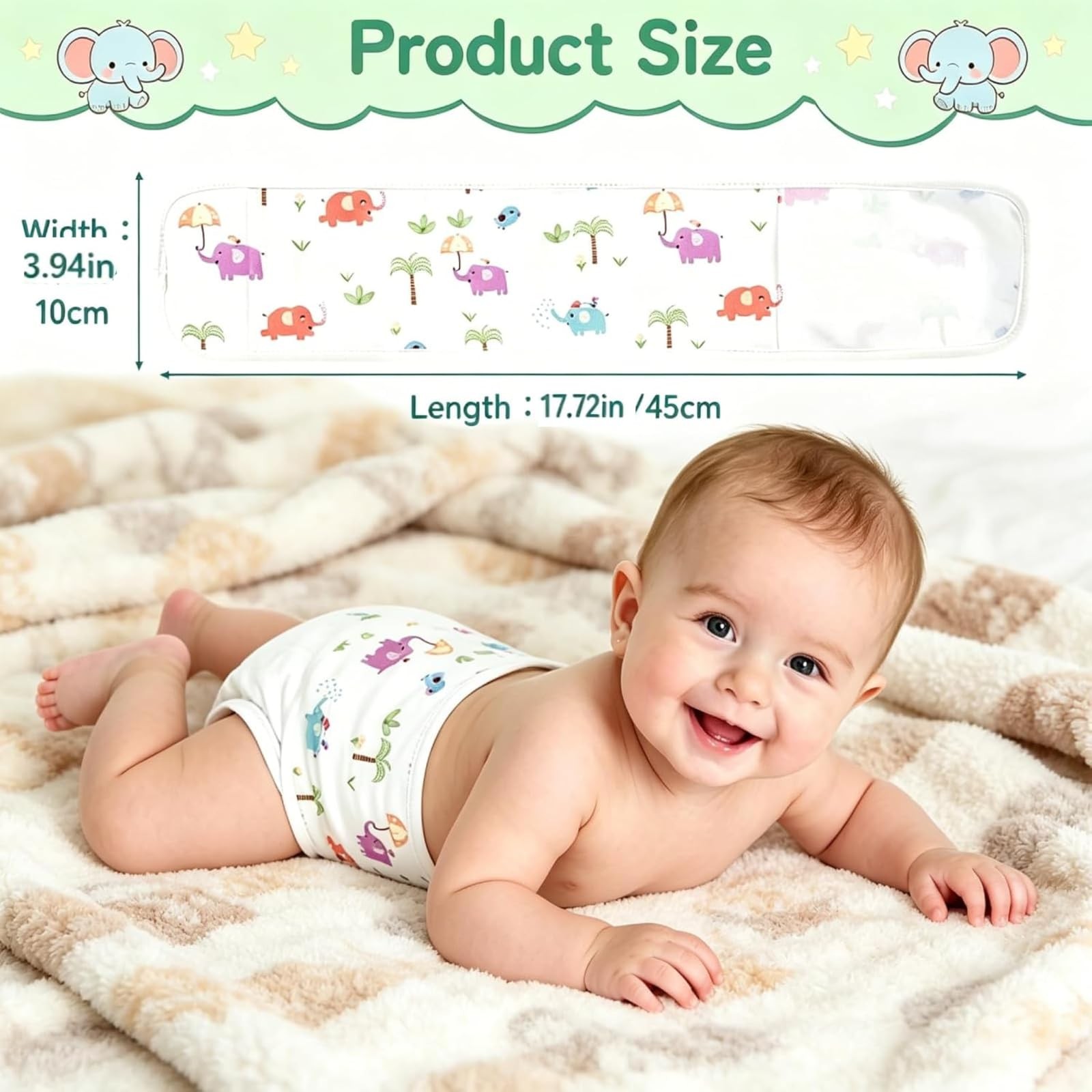 4 PCS Soft Cotton Baby Umbilical Cord Belly Band, Cartoon Pattern Newborn Bel…