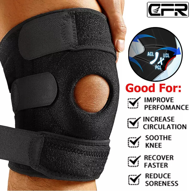 Patella Knee Compression Sleeve Brace Support Meniscus Pad Sports Gym Joint Pain