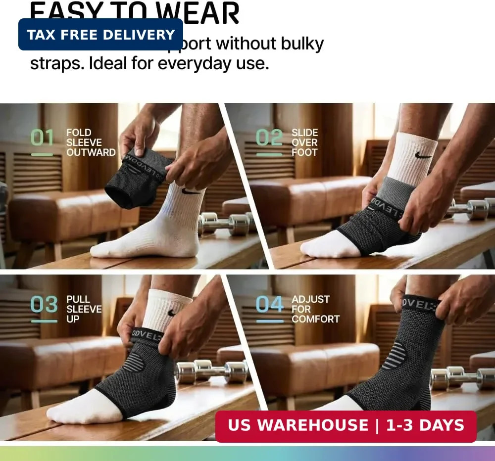 Modvel Foot & Ankle Brace Socks for Sprained Ankle Compression Sleeve – Foot Sup