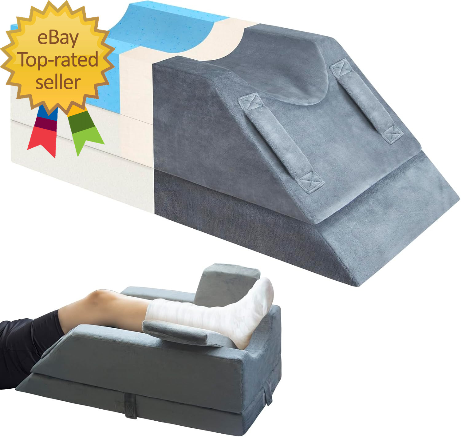 4 Height Adjustable Leg Elevation Pillows for after Surgery Injuries