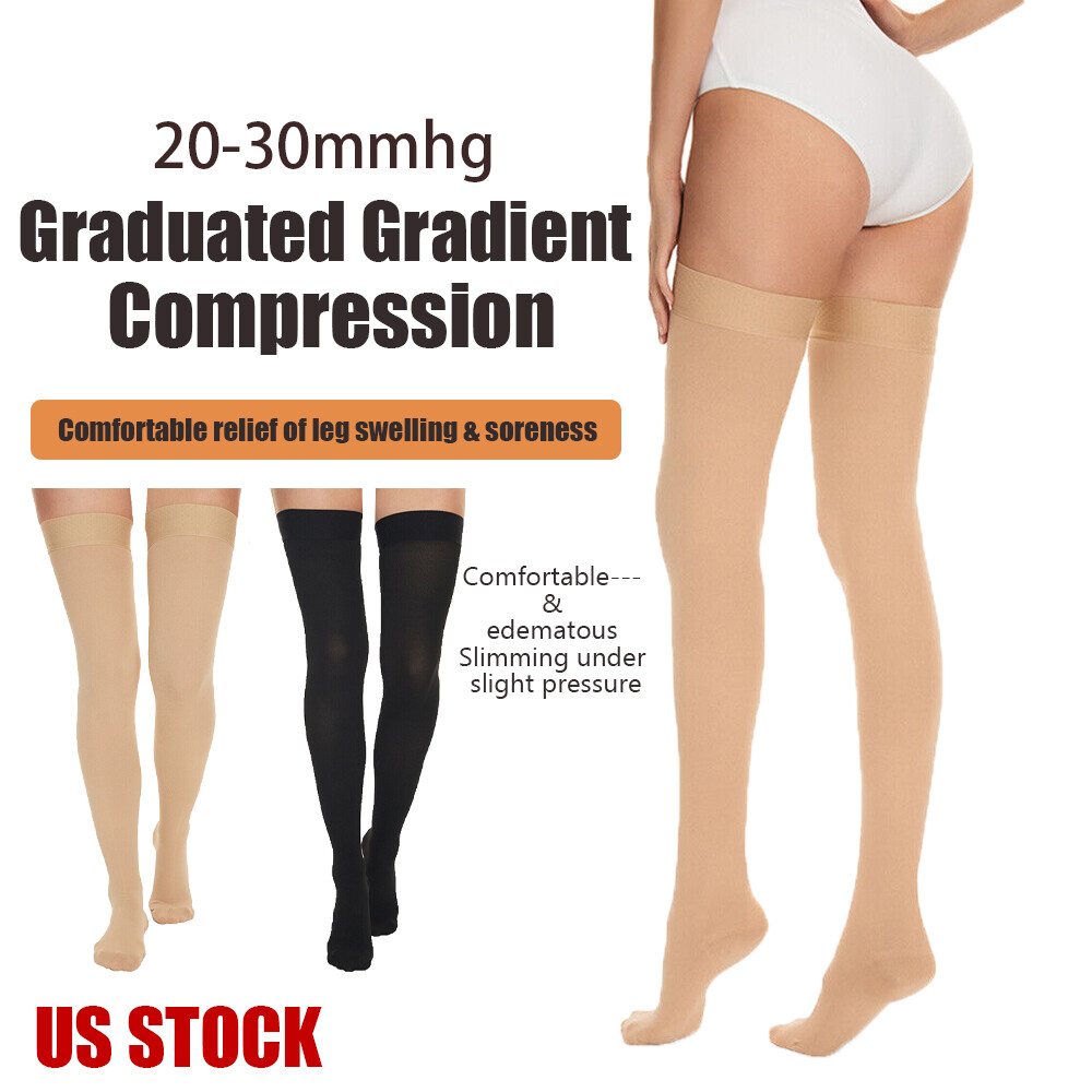Thigh High Compression Socks 20-30 mmHg Medical Stockings for Swelling S/M, L/XL