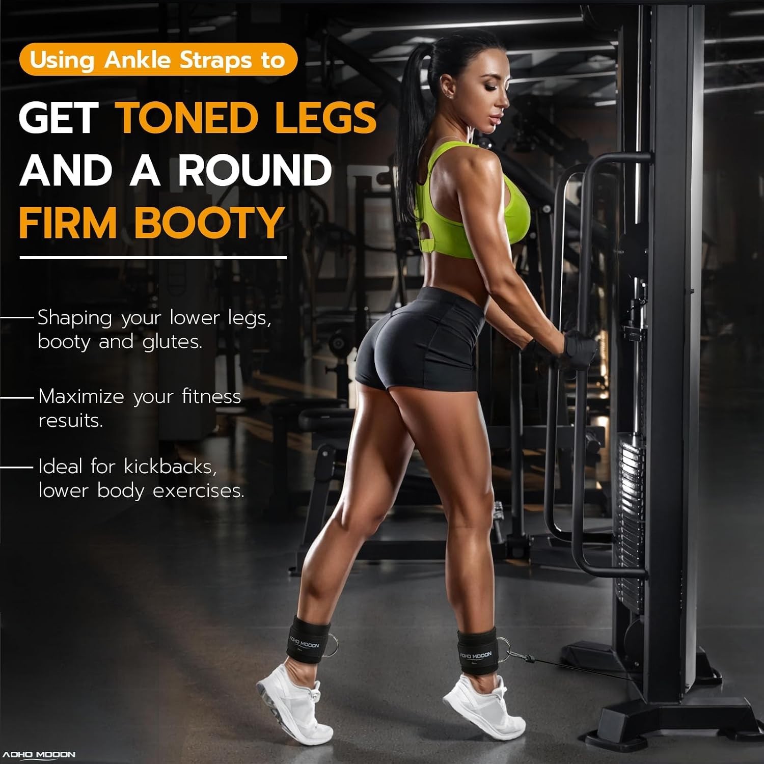 Adjustable Ankle Strap Set for Glute Kickbacks – Durable & Comfortable Cuffs