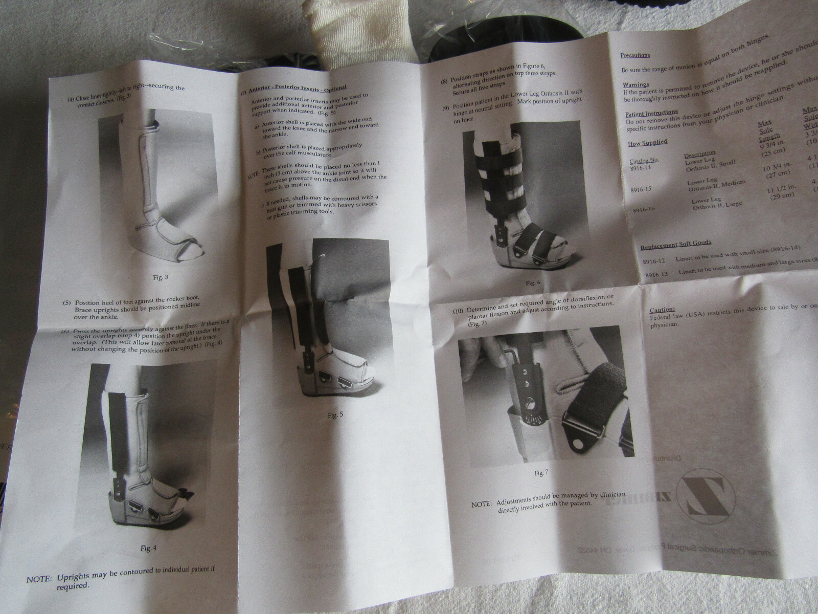 Zimmer Adjustable Orthosis MEDIUM Support Lower Leg Limb Brace Rehabilitation