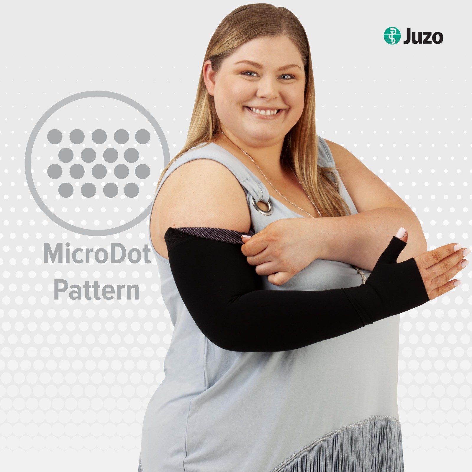 Soft 2001, Compression Armsleeve with Silicone Top Band, 20-30 mmHg, Max, Reg…