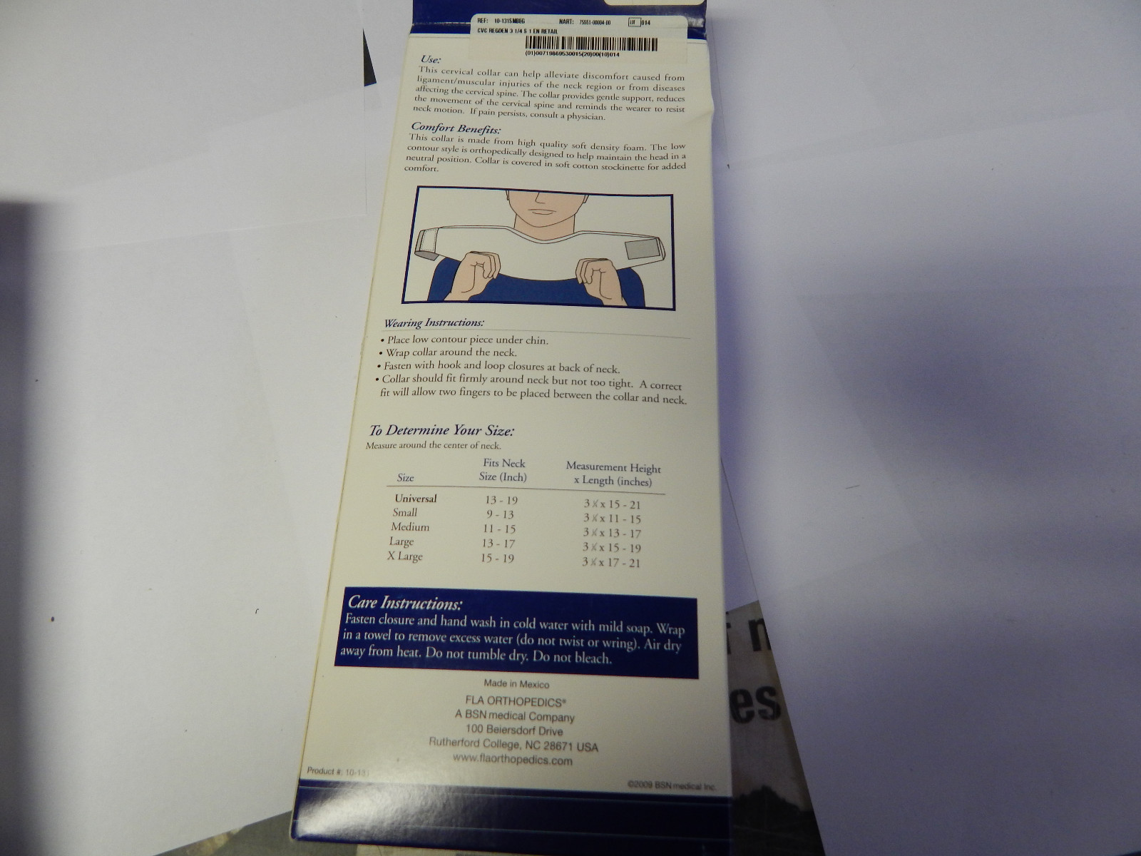FLA Orthopedics Cervical Collar, Small, Hospital Grade, New in Package, 21A