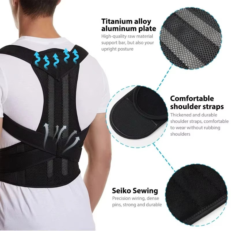 Adjustable Lumbar Posture Corrector Vest with Back Support and Neck Stretcher