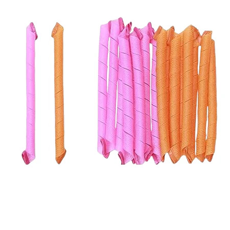 18Pcs Magic Hair Curlers, Portable for Home Travel (Orange)