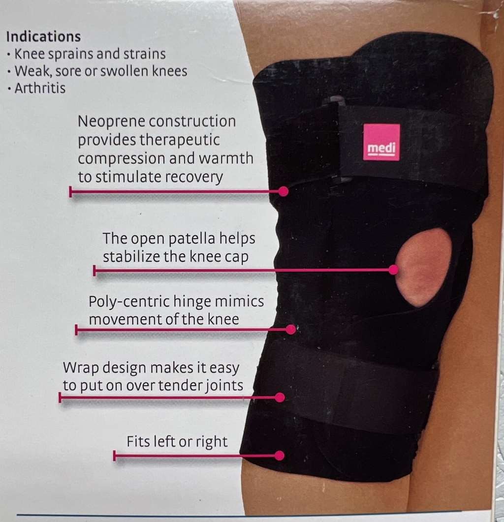 Mediven Hinged Neoprene Knee Brace (Black) 4X-Large