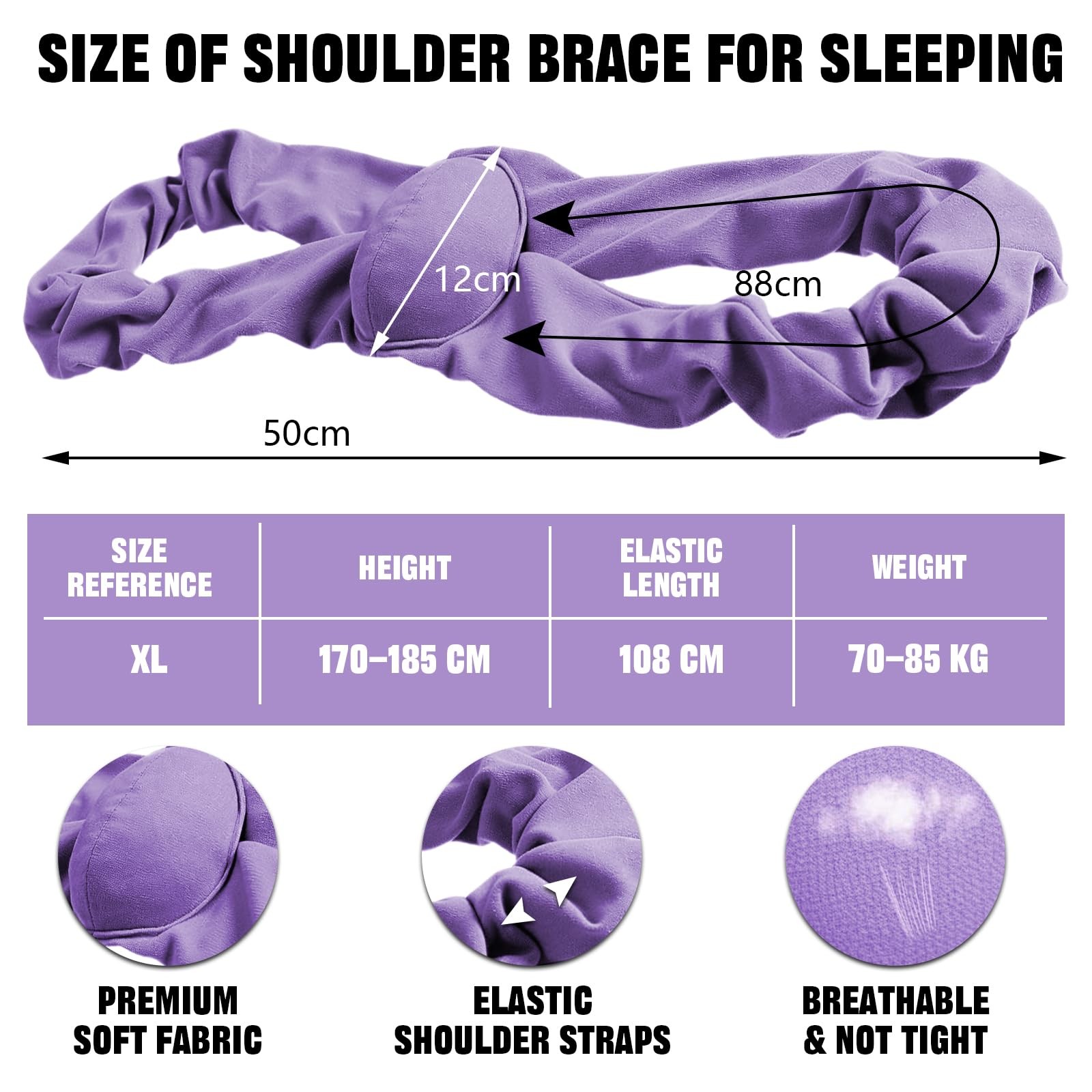 Afalin Shoulder Brace for Sleeping & Mask, X-Large, Purple