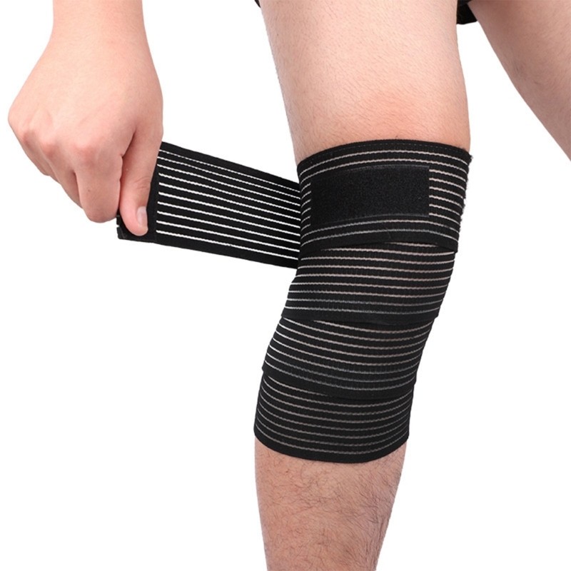 Stretchy Knee Support Strap 180X8cm Elastic Nylon Spandex Bandage For Running