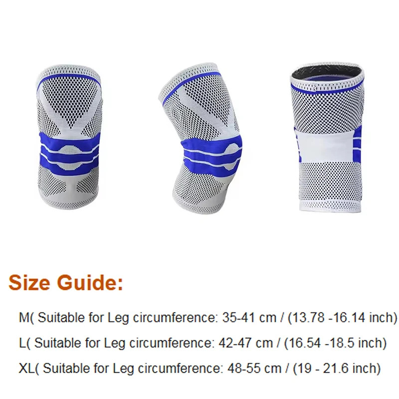 Knee Brace Silicone Sleeve Knee Pads Arthritis Knee Wraps Protector For Joints S
