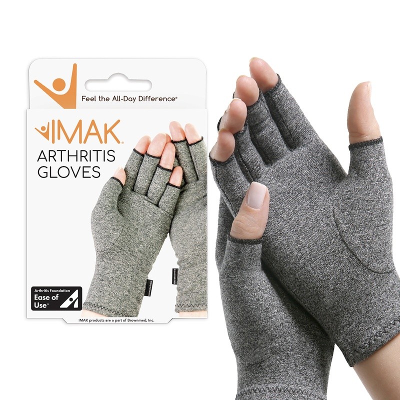 IMAK Compression Arthritis Gloves Pain Relief Joint Support Open Finger Design