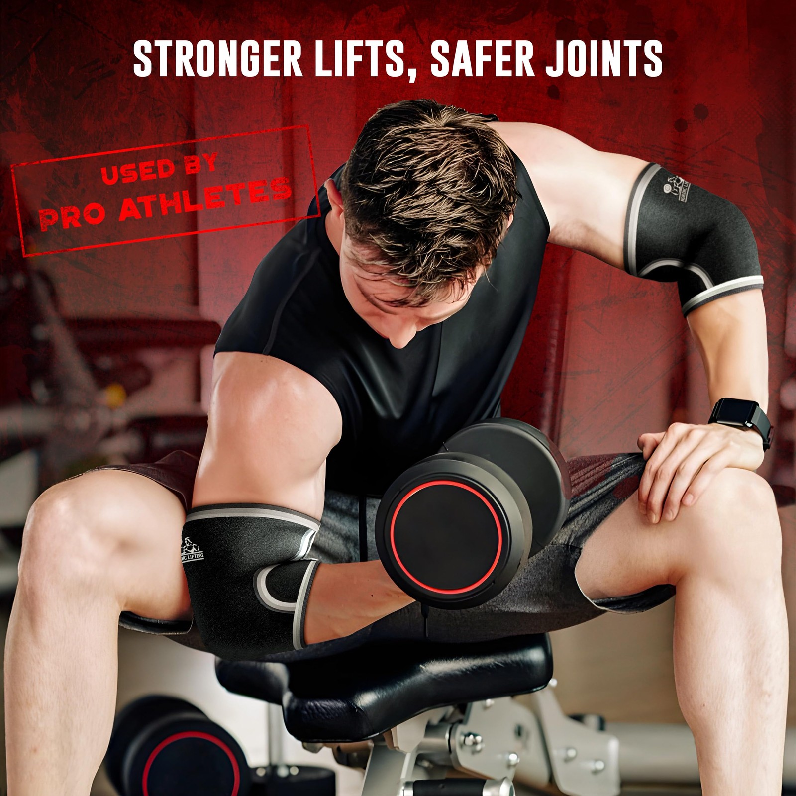 Elbow Sleeves (1 Pair) Support & Compression for Weightlifting, Powerlifting,…