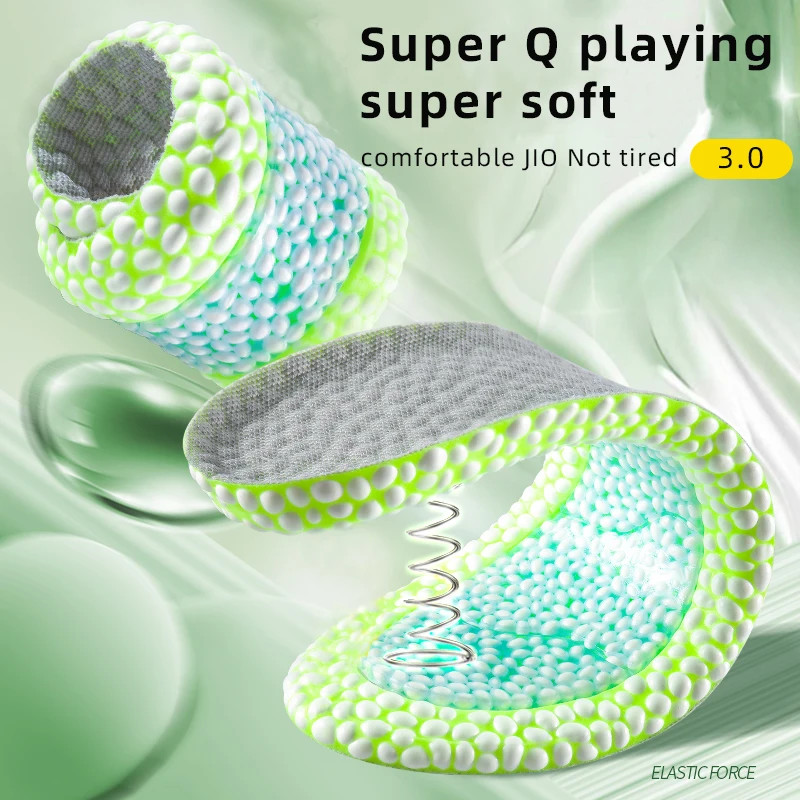 TPU Sports Insoles Soft Elastic Shock-absorbing Breathable Soles Pad Sweat-absor