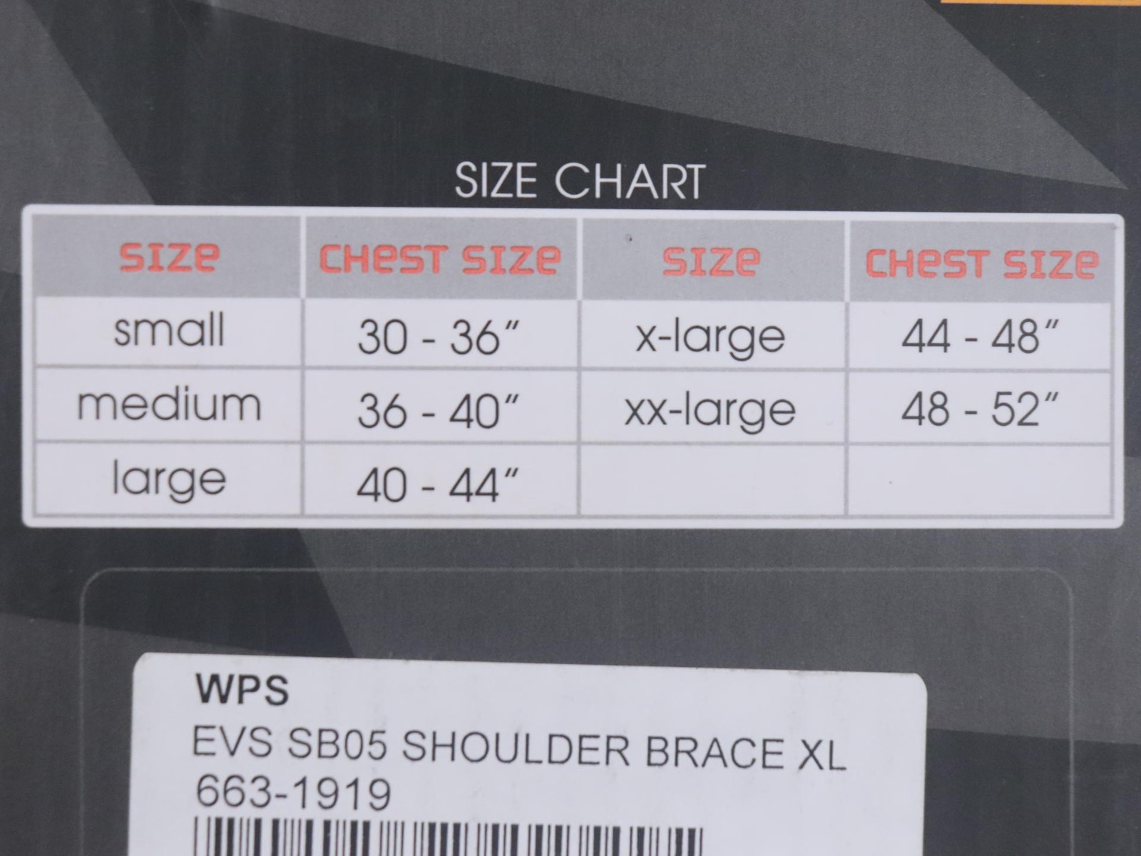 OPEN BOX – EVS X-STRAP Shoulder Support Brace – ADULT XL 44″-48″ – 663-1919