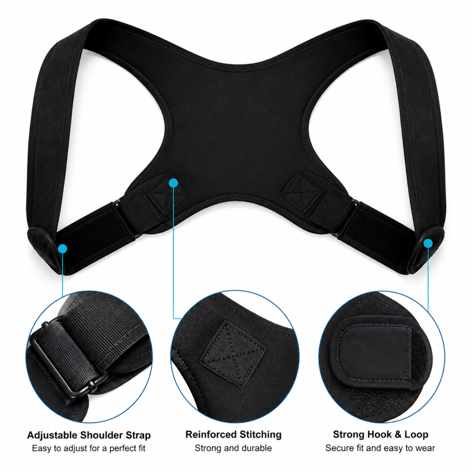 Back Posture Corrector Shoulder Straight Support Brace Belt Therapy Men Women