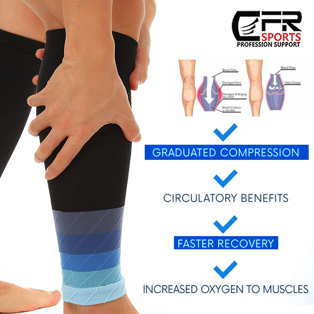 Compression Sleeve Support Leg Calf Brace Socks Sport Gym Pain Relief Men Women