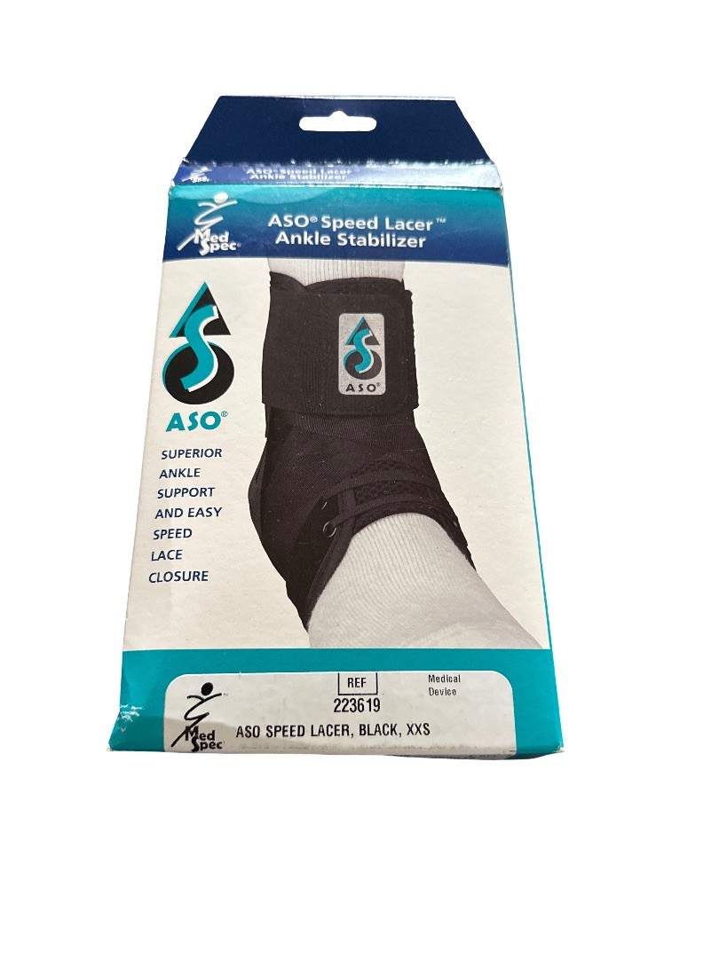 MedSpec ASO w/ Plastic Stays Ankle Stabilizer Black xxs new(open box)