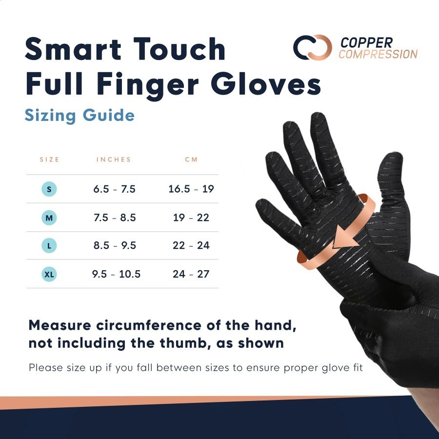 NEW Copper Compression – Arthritis Half Finger Gloves (1 Pair) Hand Relief