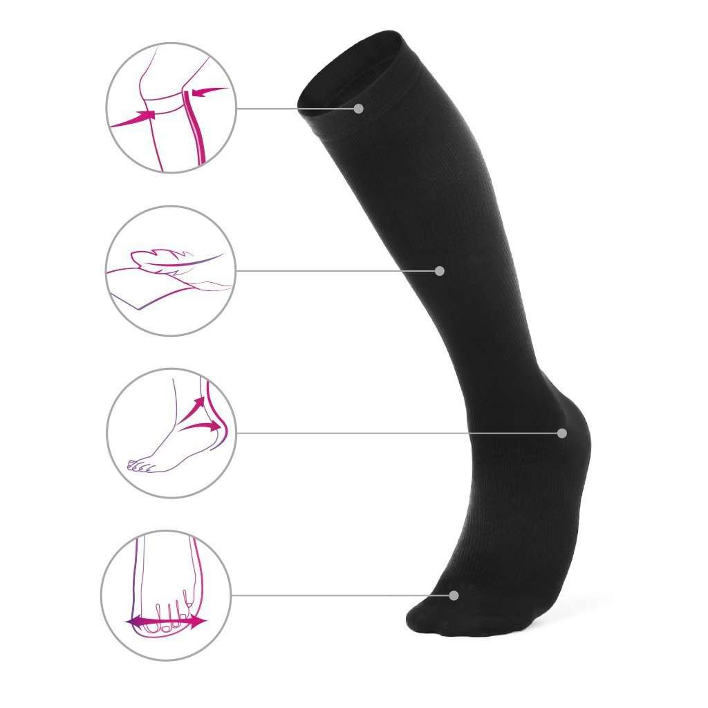 S-4XL Wide Calf Plus Size Compression Socks Women Men 20-30mmHg Medical Stocking