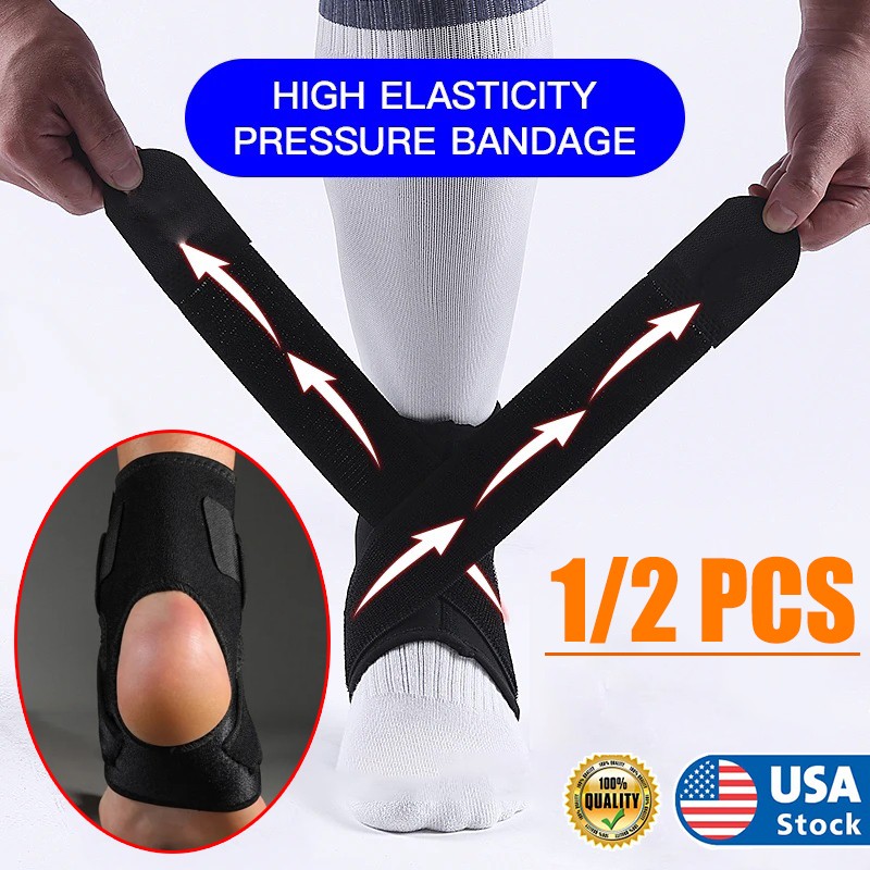 Ankle Support Brace, Breathable Adjustable Wrap, 1/2 Pack For Men & Women Sports