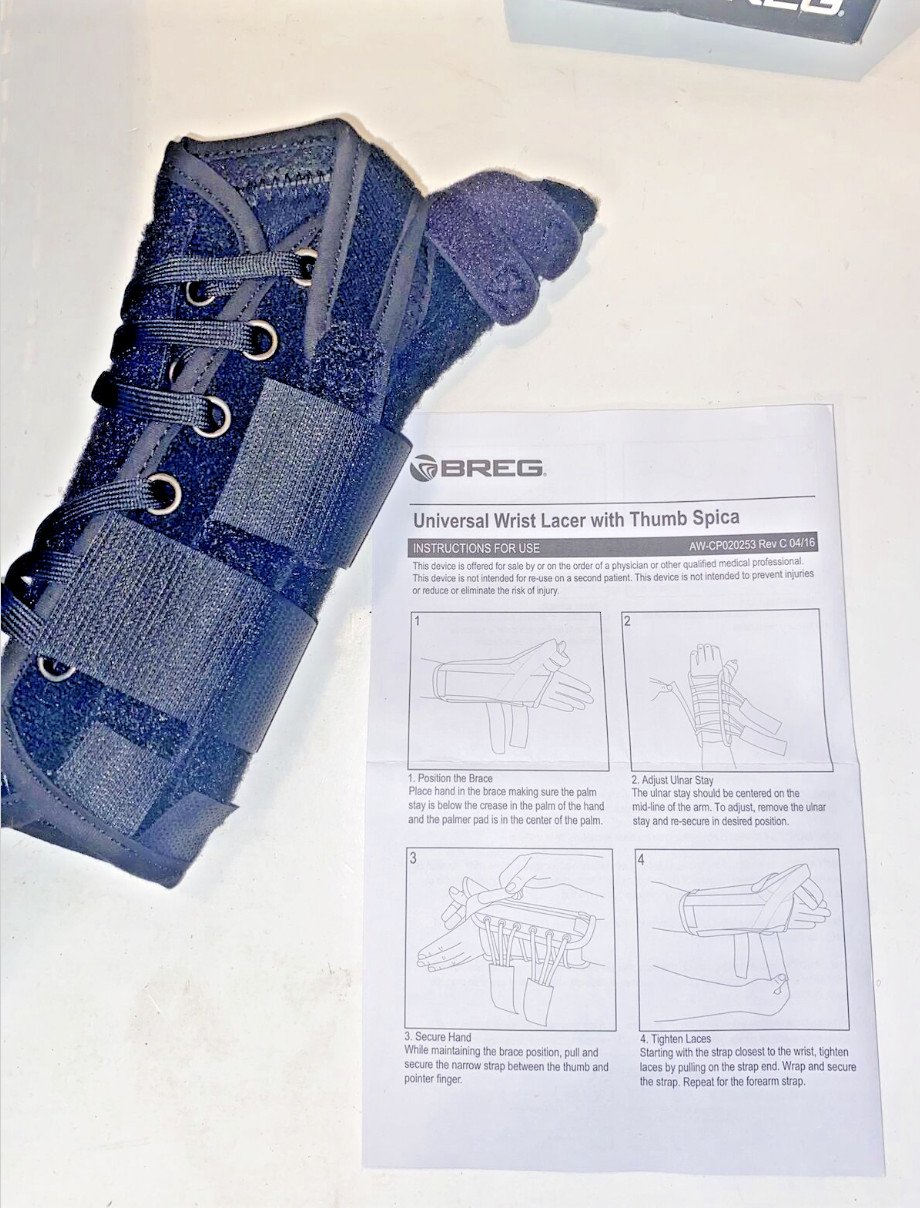 Breg Universal Wrist Lacer w/ Thumb Spica Left WA040101 NIB