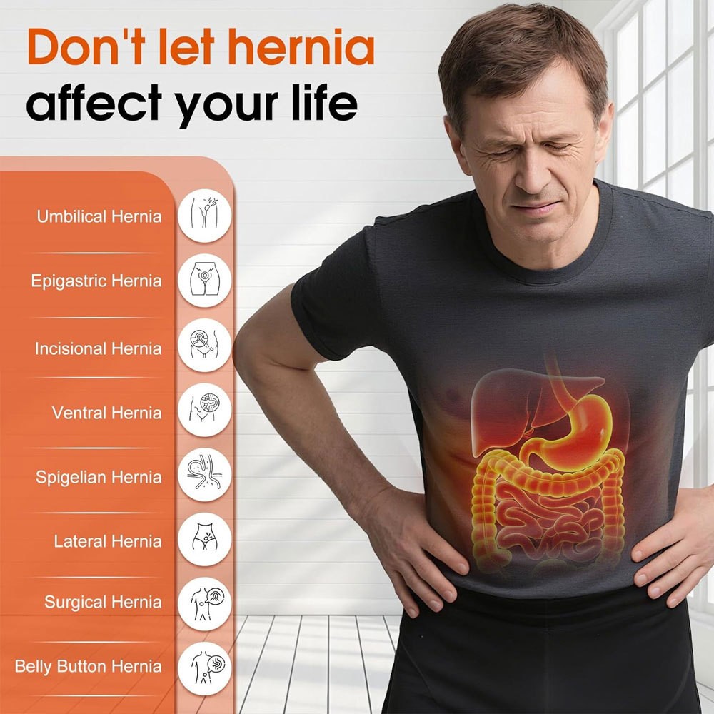 Umbilical Hernia Support Belt Abdominal Binder with 2 Silicone Pad for Men Women