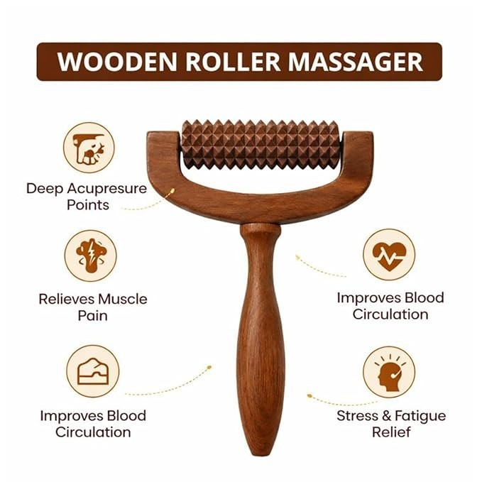 Handicrafts WoodenBody MassagerRoller for Back, Neck, Leg & Foot Pain Relief, Ha