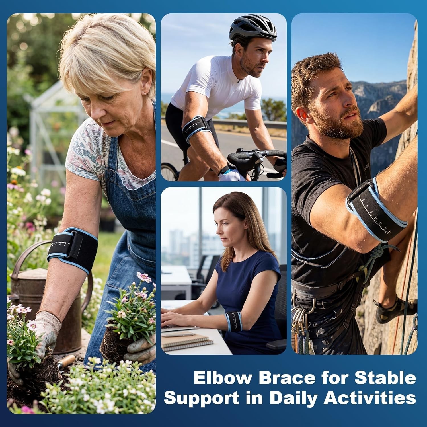 Elbow Brace with Removable Pad for Tennis Elbow & Tendonitis – Adjustable Counte