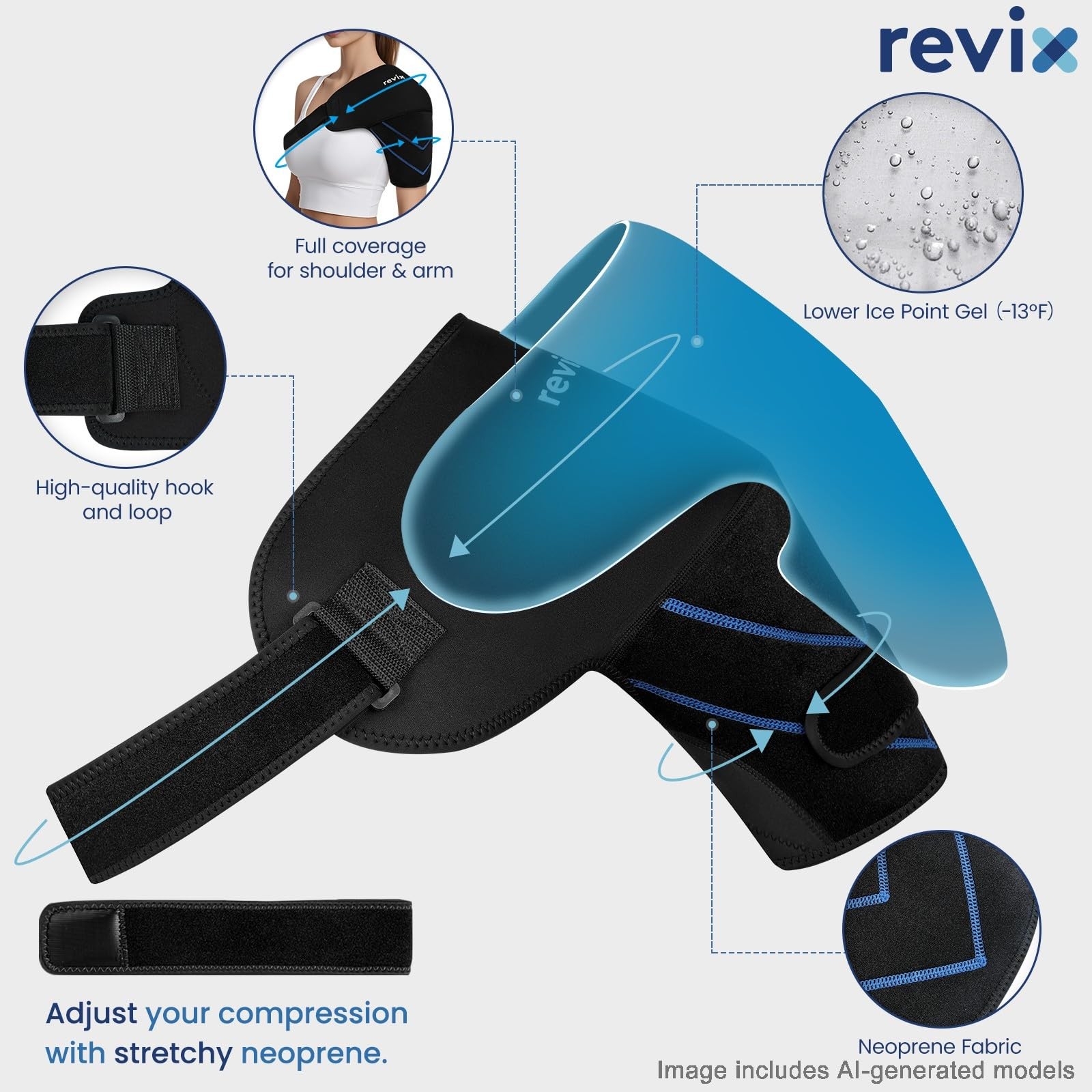 Shoulder Ice Pack Wrap Standard XL Size – Reusable Gel Brace for Recovery