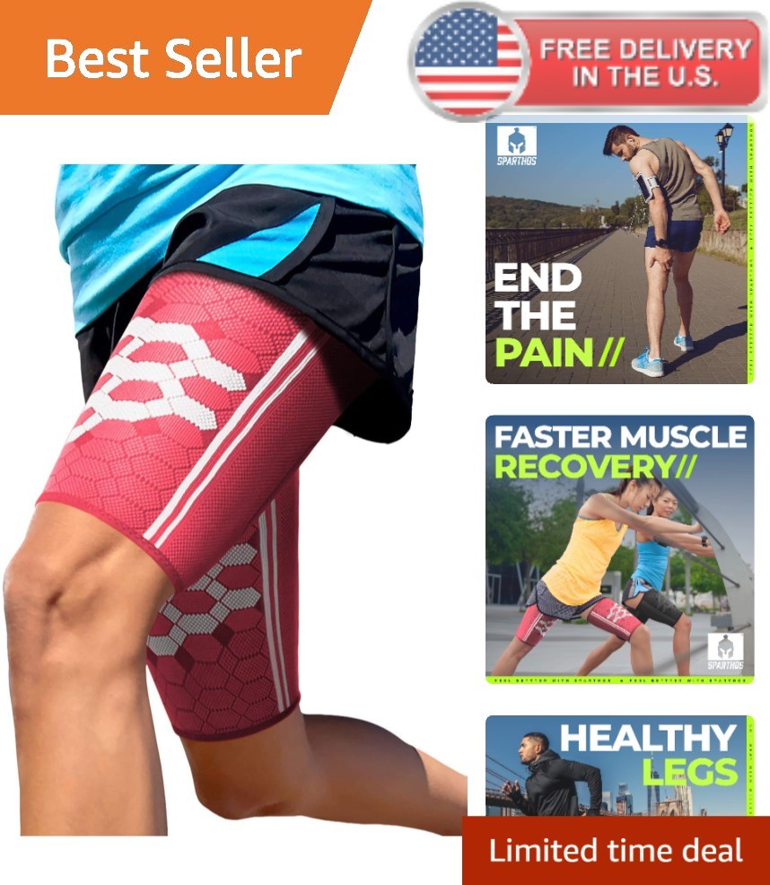 Thigh Compression Sleeves – Pair of 2, Anti-Slip Grip, Breathable Support for