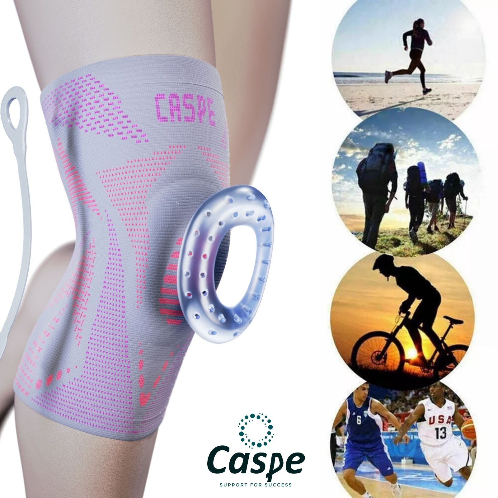 Caspe Knee Brace Knee Compression Sleeve Knee Joint Brace Relief Christmas Gift