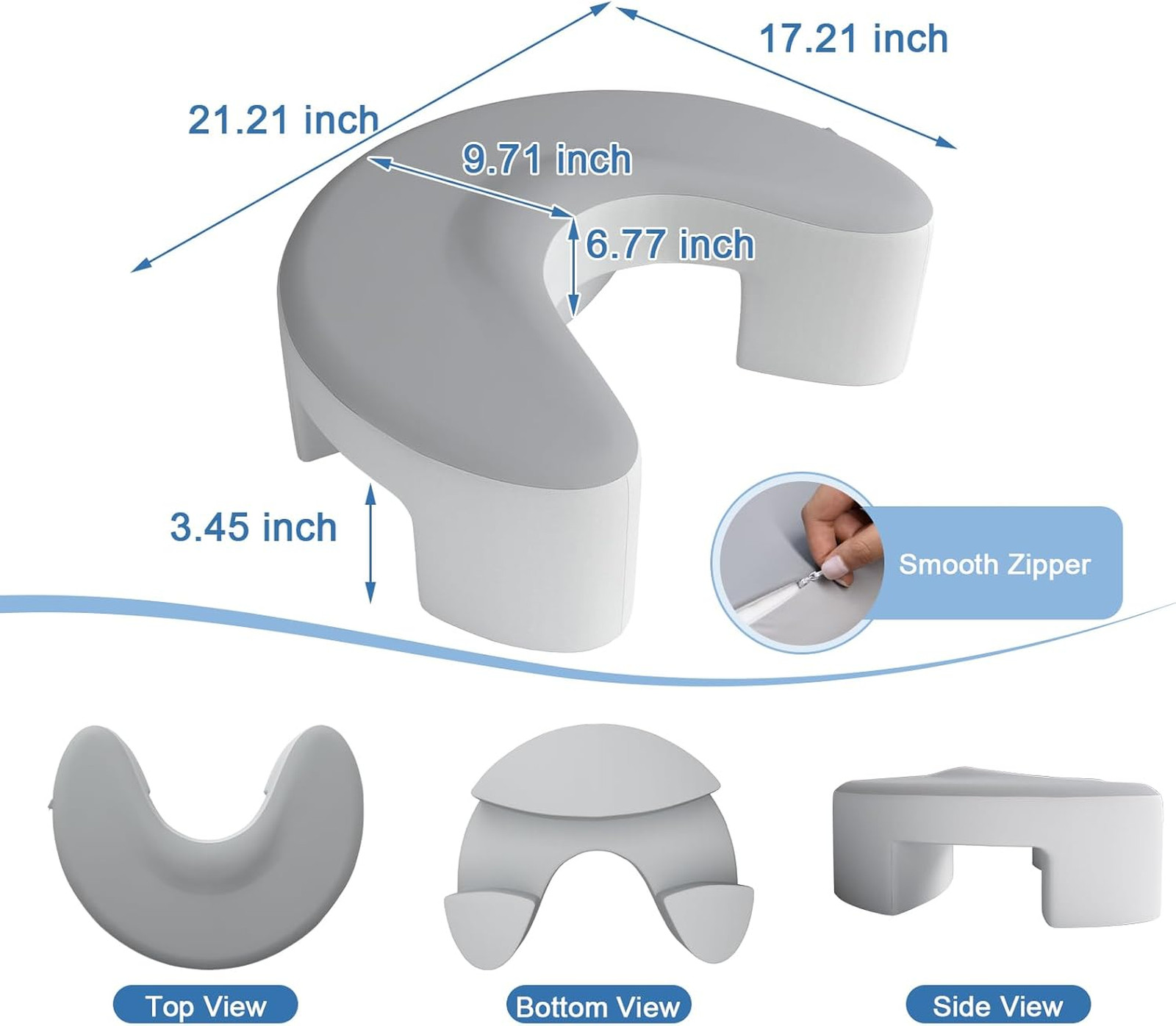 Side Sleeper Pillow with Arm Holes for Adults, Memory Foam Cervical Neck