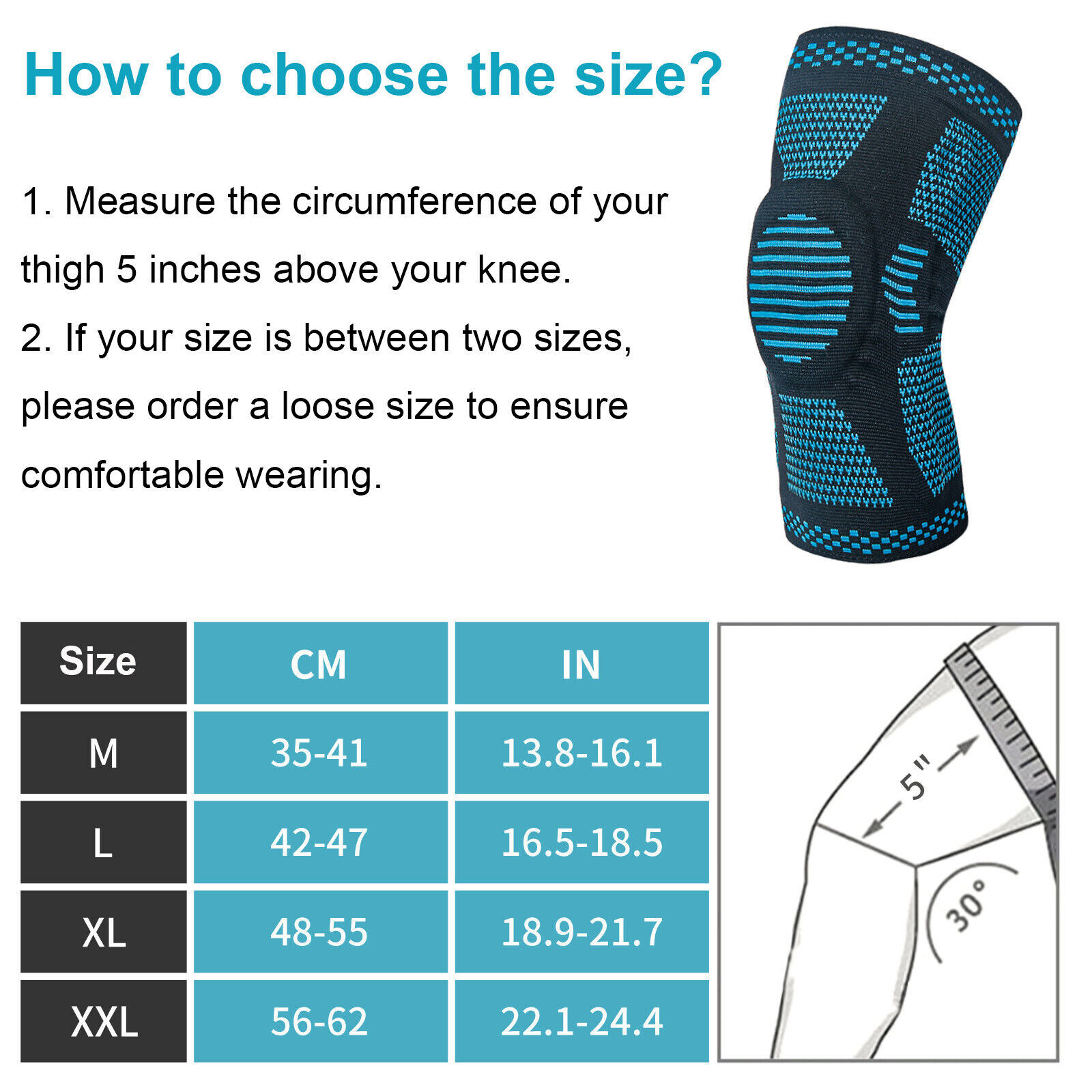 Leg Compression Sleeve Knee Brace Support Protector Arthritis Joint Pain Relief
