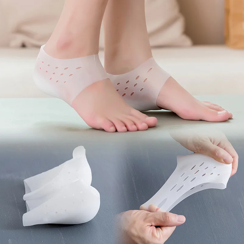 Invisible Height Increase Silicone Socks Gel Heel Pads Orthopedic Arch Support H