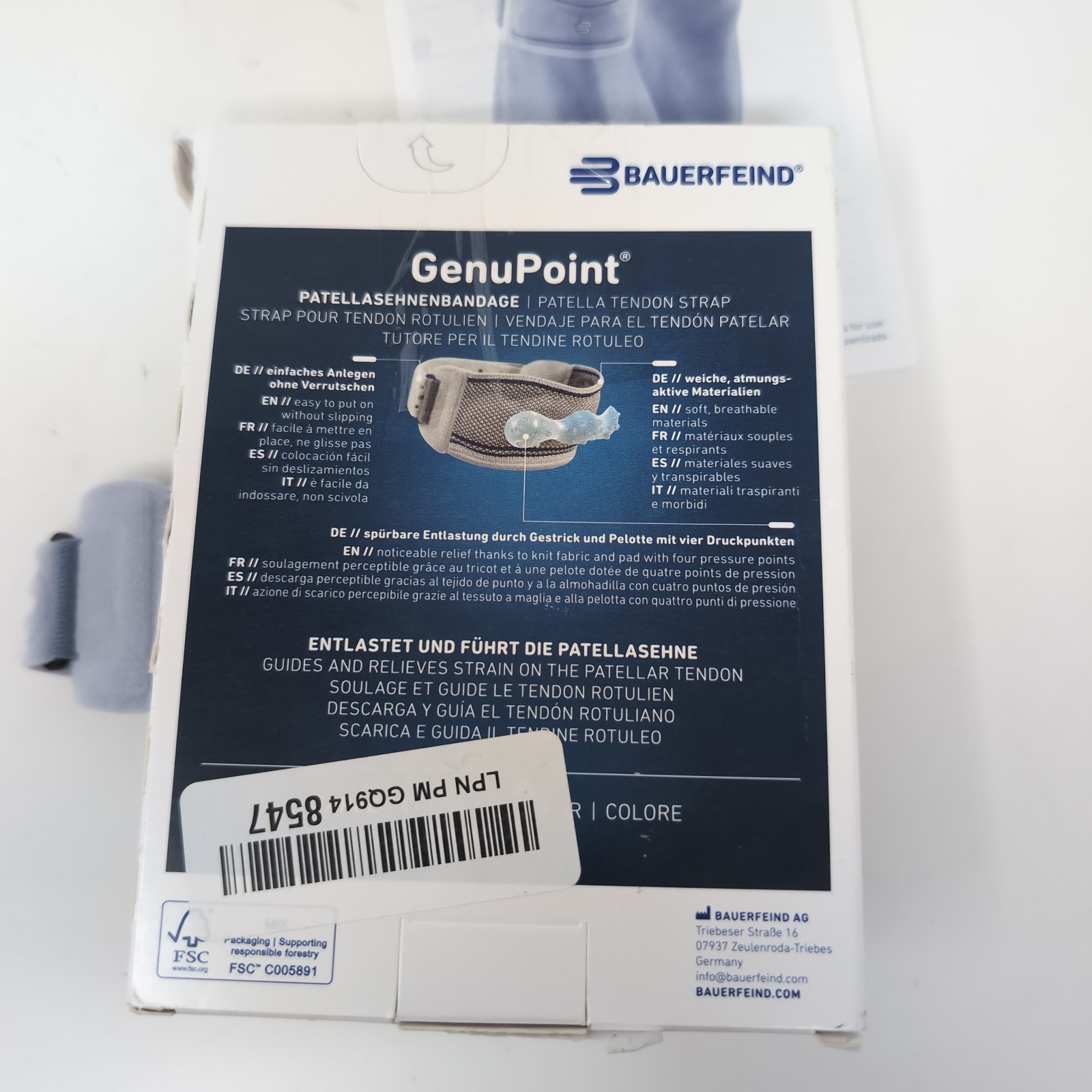Bauerfeind GenuPoint Knee Strap Patellar Tendon Support Jumper’s/Runner’s Size 2