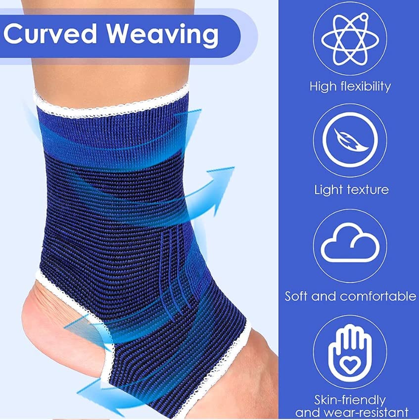 (2 Count Elastic Ankle Brace Support Compression Wrap Movement Protection Ank…