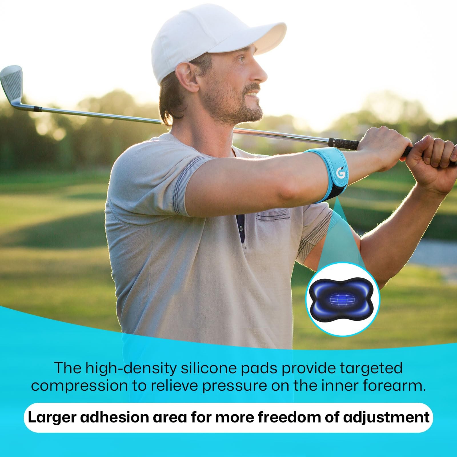 Gviipk 2026 Elbow Brace for Tendonitis and Tennis Women Men, Blue