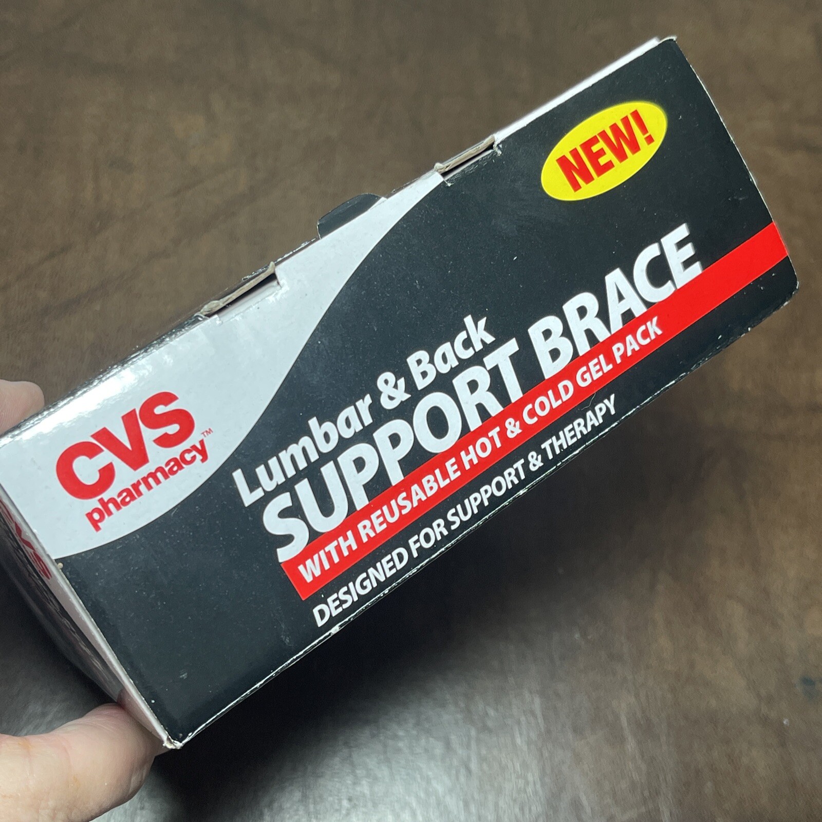NEW CVS Lumbar And Back Support Brace w/ Reusable Hot & Cold Gel Pack – One Size
