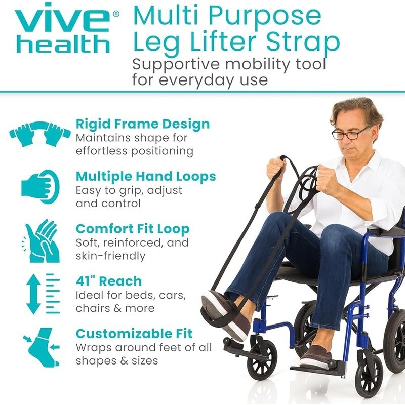 Versatile Stretch Lifter Strap Mobility Recovery Physical Therapy Leg Support US