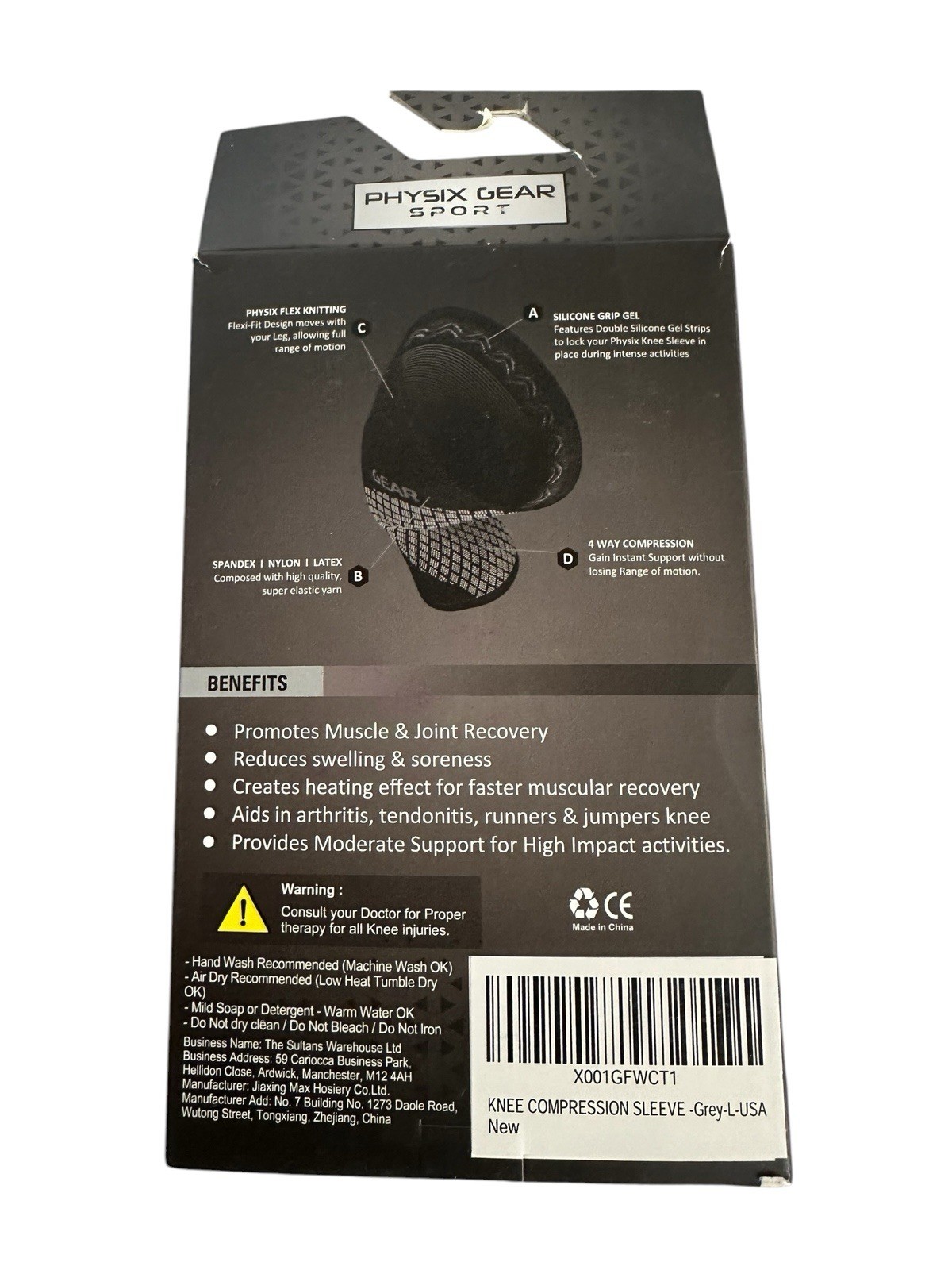 Physix Gear Knee Compression Sleeve for Men & Women Best Compression Knee Brace