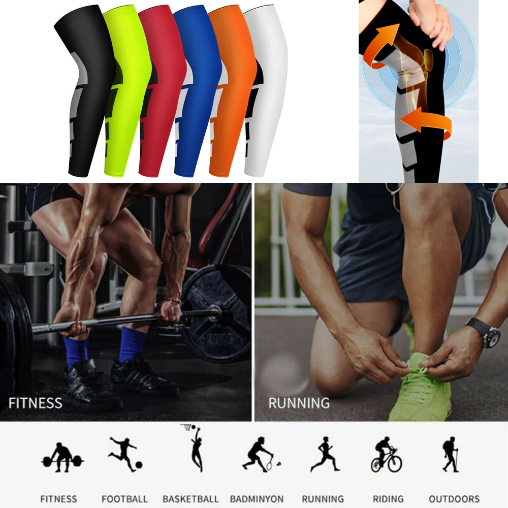 1Pcs Long Compression Leg Sleeves for Women Men,Comfortable & Non-Slip UV Protec
