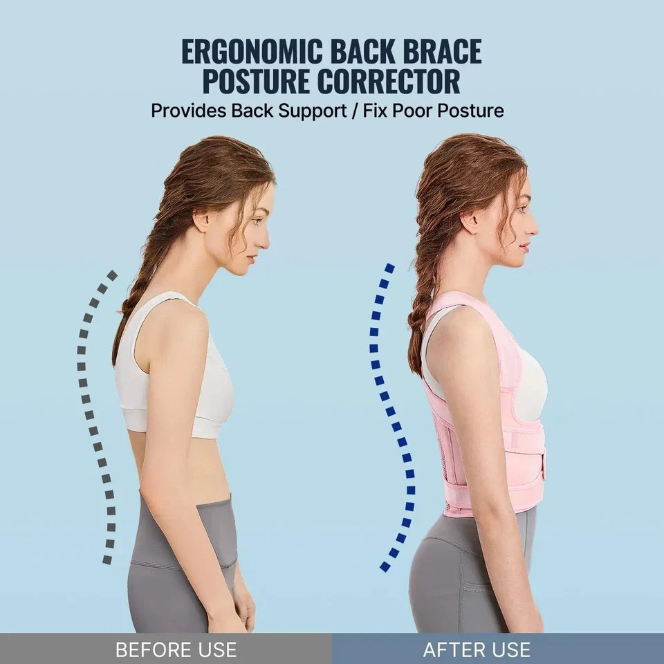Back Brace Posture Corrector Women Men Shoulder Straightener Adjustable Support